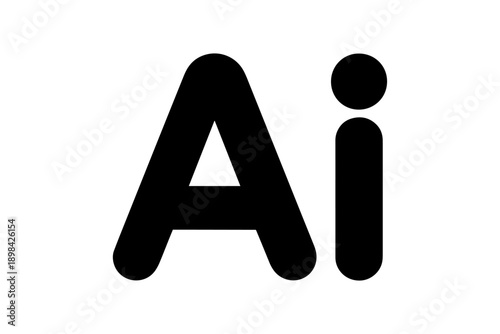 AI typography text graphic design, featuring a minimalist and modern aesthetic, ideal for illustrating artificial intelligence concepts 