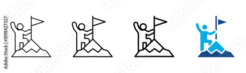 Achievement Icon Different Style Outline Collection Set Vector Illustration
