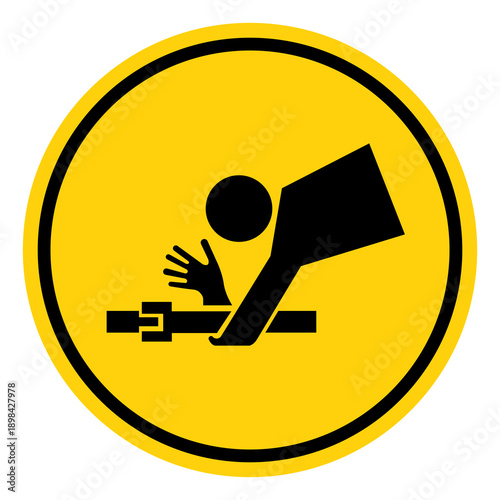 Danger Of Arm Entanglement Symbol Sign ,Vector Illustration, Isolate On White Background Label.EPS10
