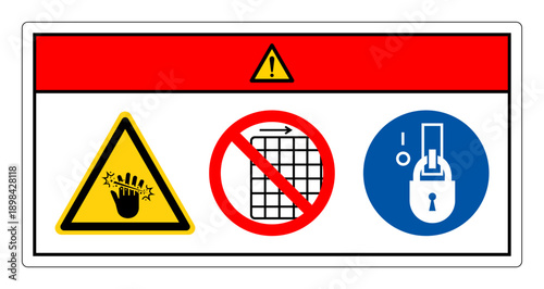 Danger Crush Hazard Symbol Sign ,Vector Illustration, Isolate On White Background Label. EPS10