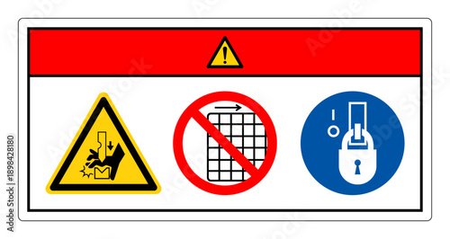 Danger Crush Hazard Symbol Sign ,Vector Illustration, Isolate On White Background Label. EPS10