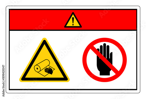 Danger Of Dragging roll Symbol Sign ,Vector Illustration, Isolate On White Background Label.EPS10