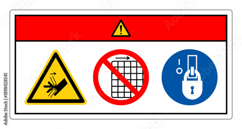 Danger Hand Crush Pinch Point Symbol Sign ,Vector Illustration, Isolate On White Background Label. EPS10