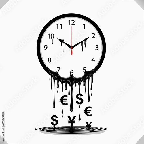 Clock Dripping Money