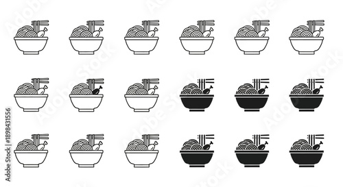 Collection of Bowls with Various Food Items.