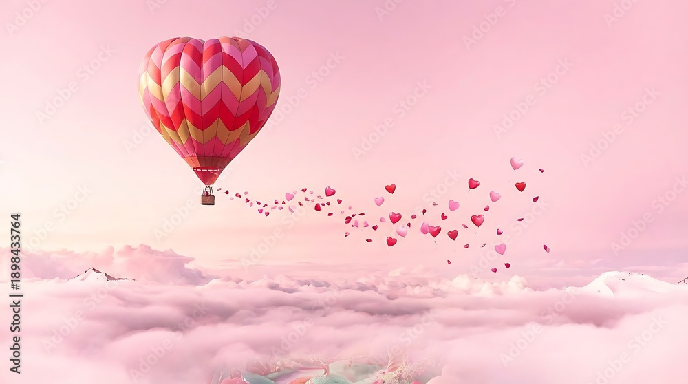 Fototapeta premium Romantic Hot Air Balloon Flight
