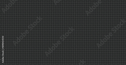 Seamless black woven plastic mesh texture pattern for carbon fiber look and durable synthetic material background