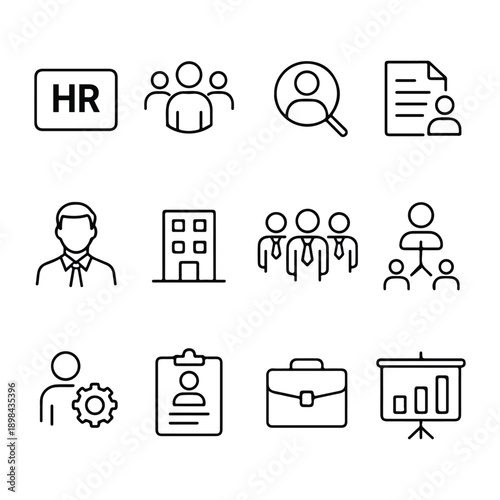 Black vector business and finance icon set for web communication and digital media design