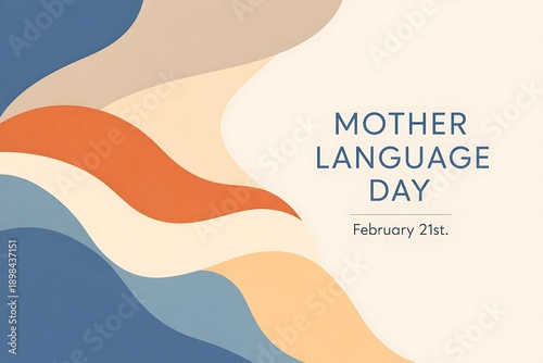 Vibrant abstract design celebrating Mother Language Day on February 21st