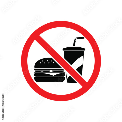 No Fast Food Sign Icon