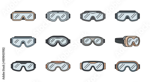 Collection of Various Scuba Diving Masks.