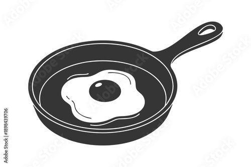 目玉焼きとフライパンのシルエットアイコン