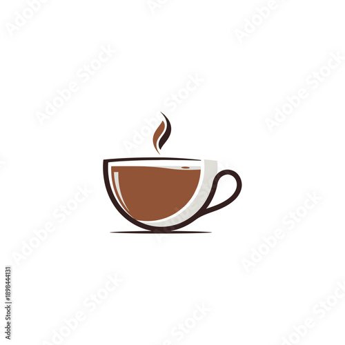 Modern Coffee Cup Icon with Steam - Minimalist Design