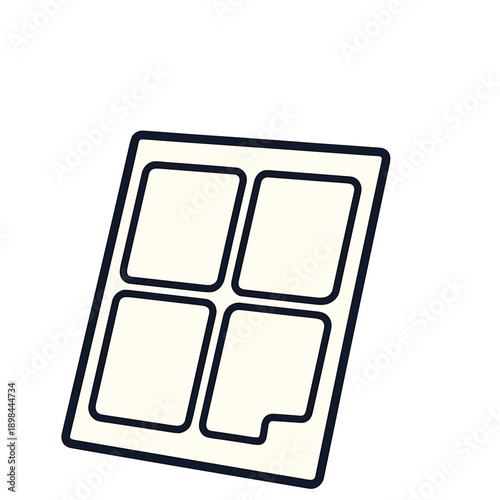 Plastic blister packaging with four compartments