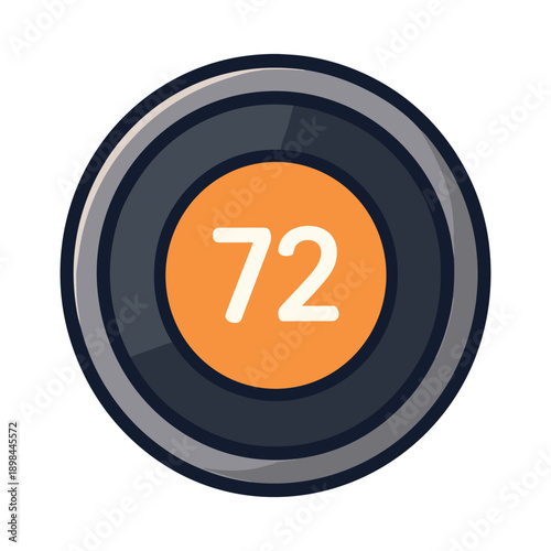 Smart Thermostat Temperature Control Dial Flat Vector