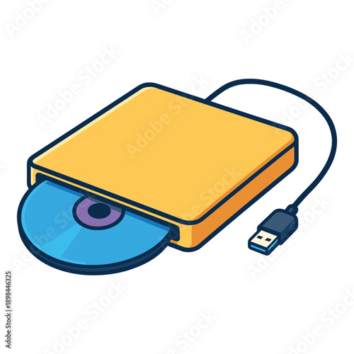 External USB CD DVD Drive with Disc