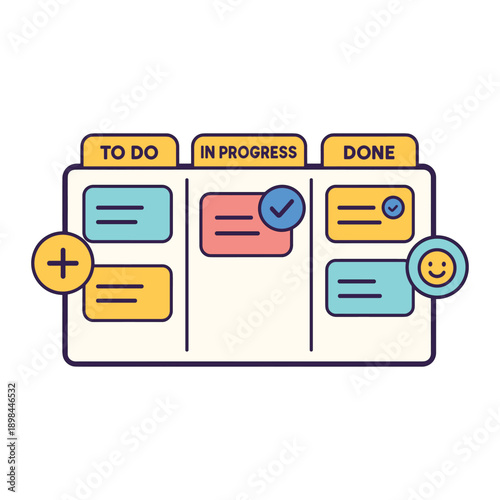 Kanban task management board with status columns