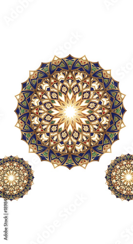 Golden and blue mandala patterns, ornate designs for banner or poster, decorative elements, overlay effect, for website background or social media, Isolated on transparent background, png
