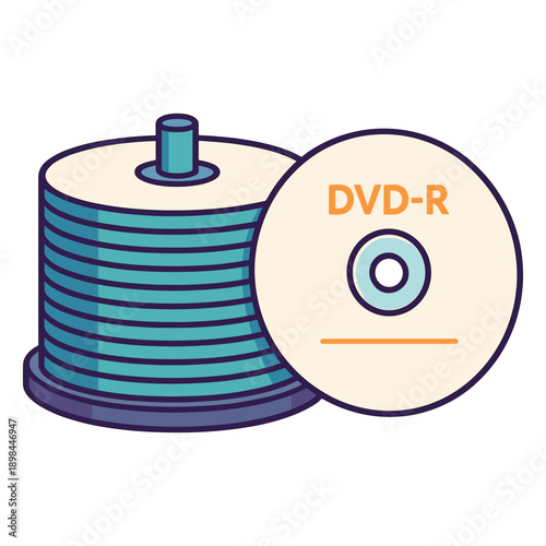 Stack of DVD-R Discs with Single DVD-R Disc