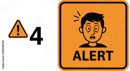 alert sign with surprised man