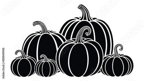 A collection of pumpkins and gourds arranged in a rustic autumn display Vector