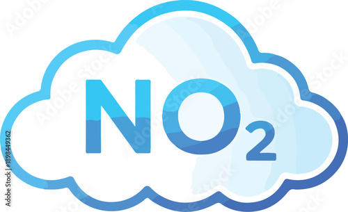 NO2 icon, nitrogen dioxide