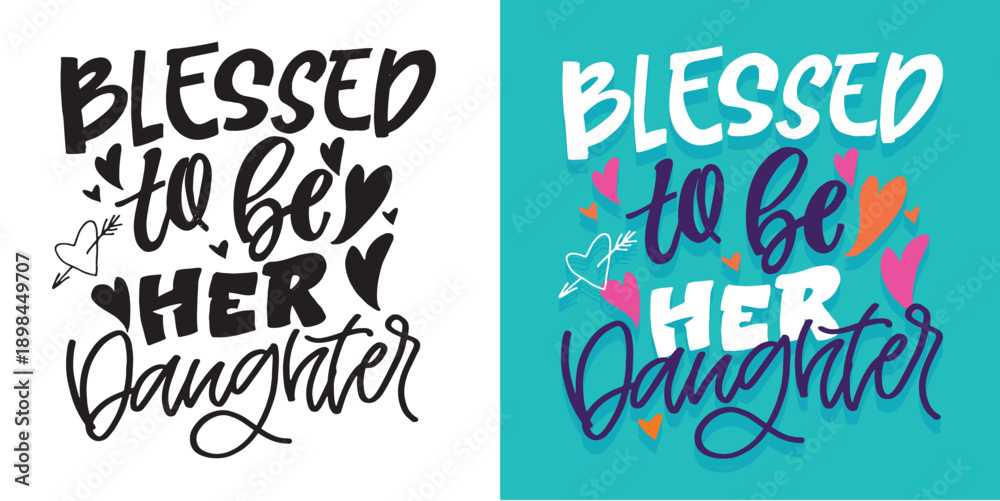 Fototapeta premium Cute hand drawn doodle lettering quote about Family. Lettering for t-shirt design, mug print, bag print, clothes fashion. 100% hand drawn vector image. 