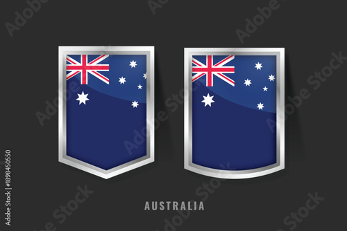 Vector Illustration of AUSTRALIA Label Logo. AUSTRALIA Badge Sign AUSTRALIA With Flag, Australian Product Label Banners Template.