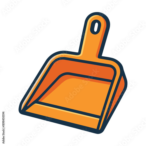 Orange Dustpan Tool for Cleaning Tasks