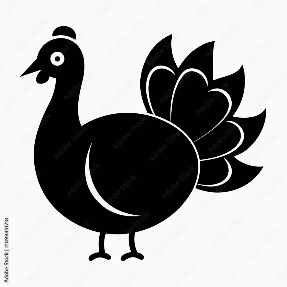 Fototapeta premium Simple turkey isolated silhouette vector 