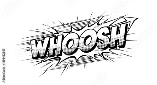 Comic book sound effect whoosh