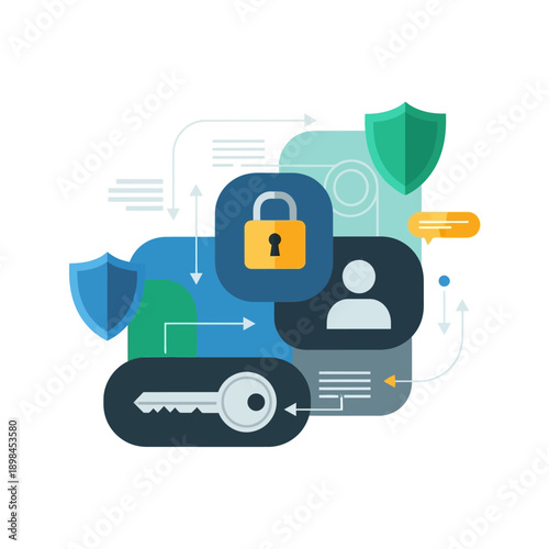 Digital Security Lock Icon Concept.