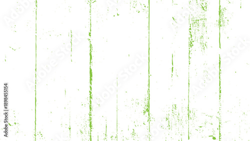 Green grunge texture with vertical lines and splatters on white background