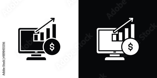 Market trends Icon Sheet Black And White