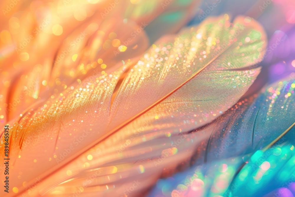 Obraz premium Feather texture backgrounds graphics rainbow.