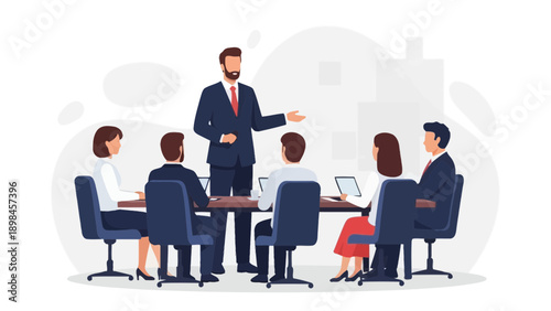 Business Meeting: Team Collaboration and Presentation