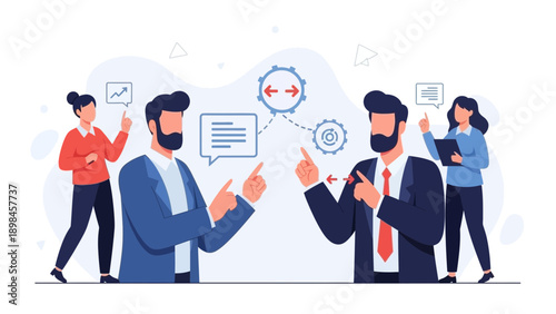 Business meeting and discussion, teamwork and communication concept