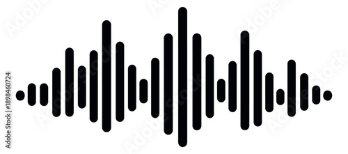 Line art illustration of a sound wave depicting sound visualization for digital media projects