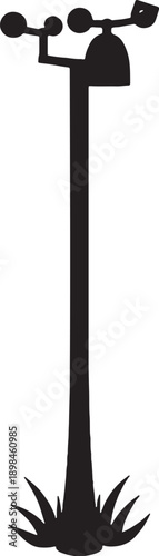 Trail Weather Station Pole Silhouette
