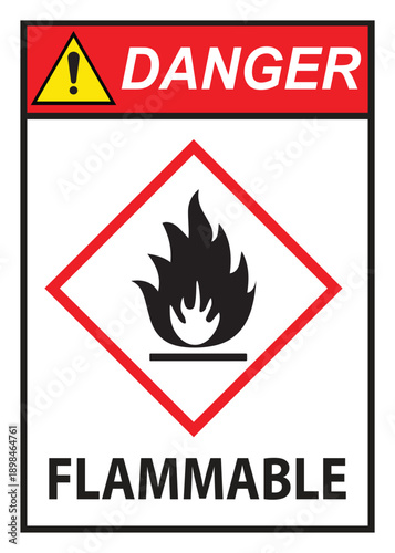 Danger highly flammable liquid and vapor ghs sign Illustration