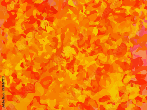 鮮やかなオレンジと黄色が混ざり合う抽象テクスチャ背景 有機的カモフラージュ風マーブル模様のデザイン 非透過ベクター素材/Vibrant Orange and Yellow Abstract Texture Background Organic Camouflage Style Marble Pattern Non Transparent Vector Design
