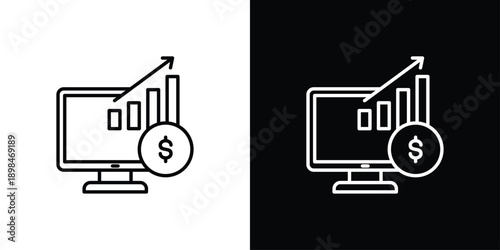 Market trends Icon Sheet Black And White