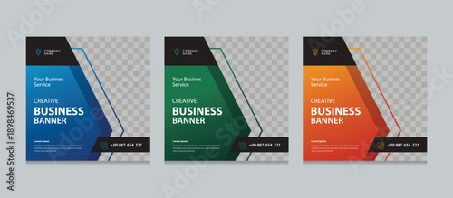 Set of creative and modern web banner design template. Suitable for social media post, instagram story post and web marketing ads. vector illustration for editable with Space to add pictures.