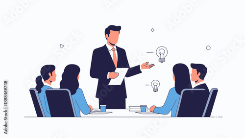 Business meeting with presentation and ideas, team collaboration and strategy discussion