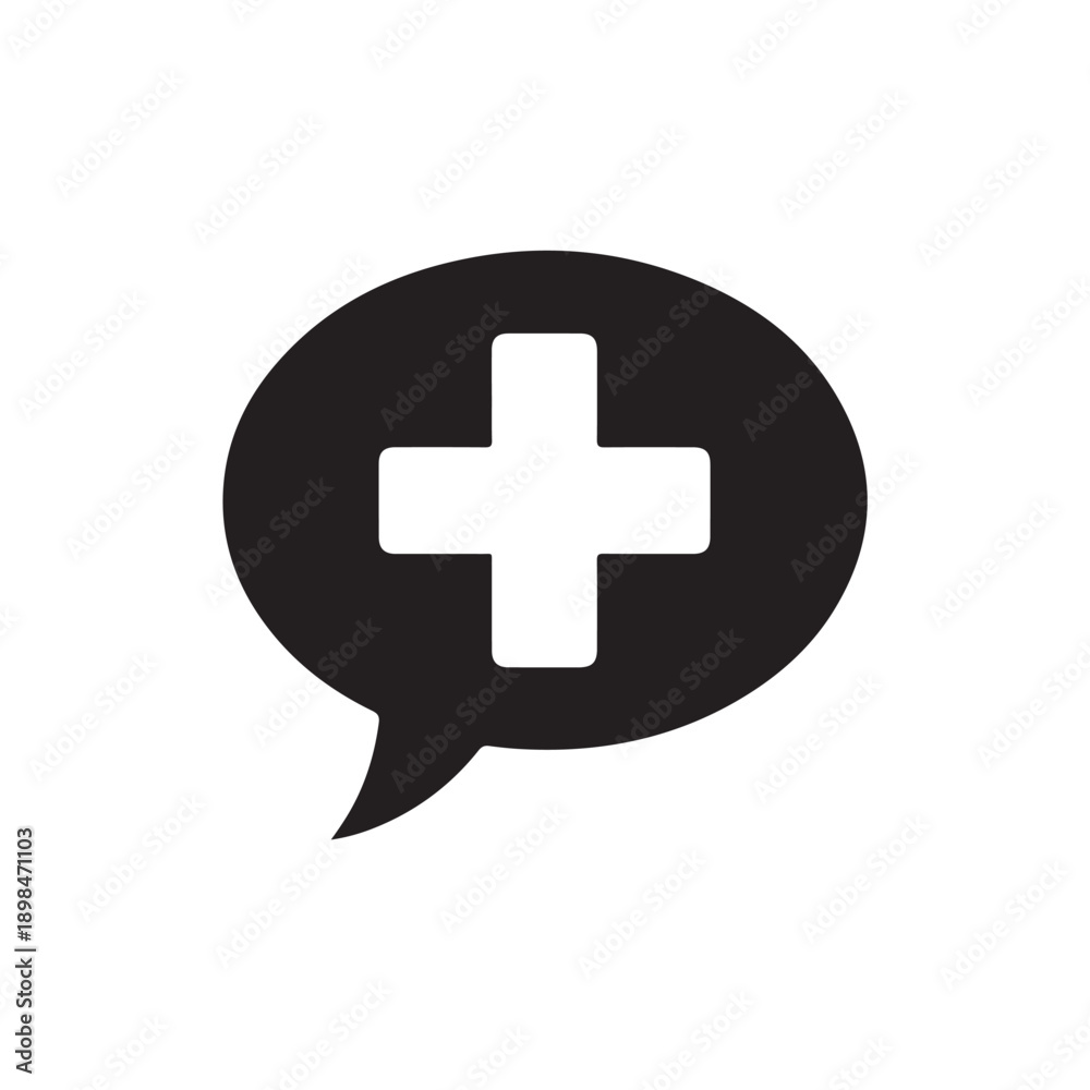 Obraz premium Medical Speech Bubble Plus Icon