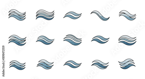 Blue and White Wavy Lines Pattern.
