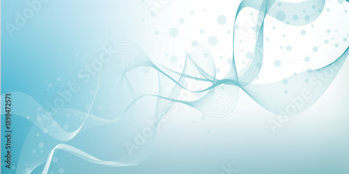Structure molecule and communication Dna, atom, neurons. Science concept for your design. Connected lines with dots. Medical, technology, chemistry, science background. illustration.