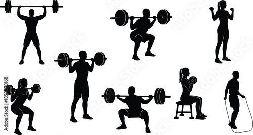 Hunting Season Silhouette Collection Featuring Hunter With Shotgun Wild Deer Elk Boar Fox And Various Game Birds Like Quail Duck And Flying Pigeons Graphic