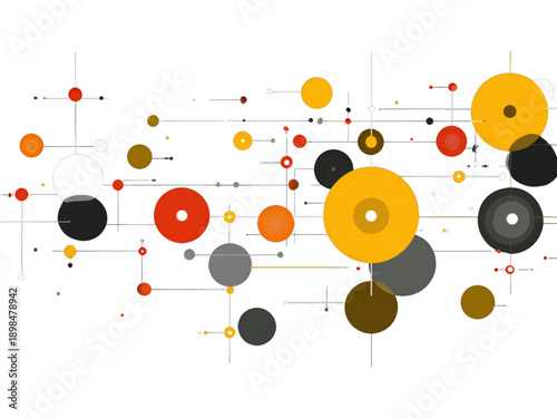 A colorful abstract design of circles and lines