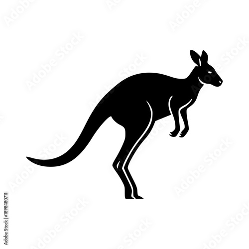 Vector Silhouette of Kangaroo Representing Australian Wildlife and Outback Nature Adventure